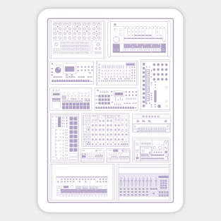 Electronic Musician Drum Machine Synth Collector Purple Sticker